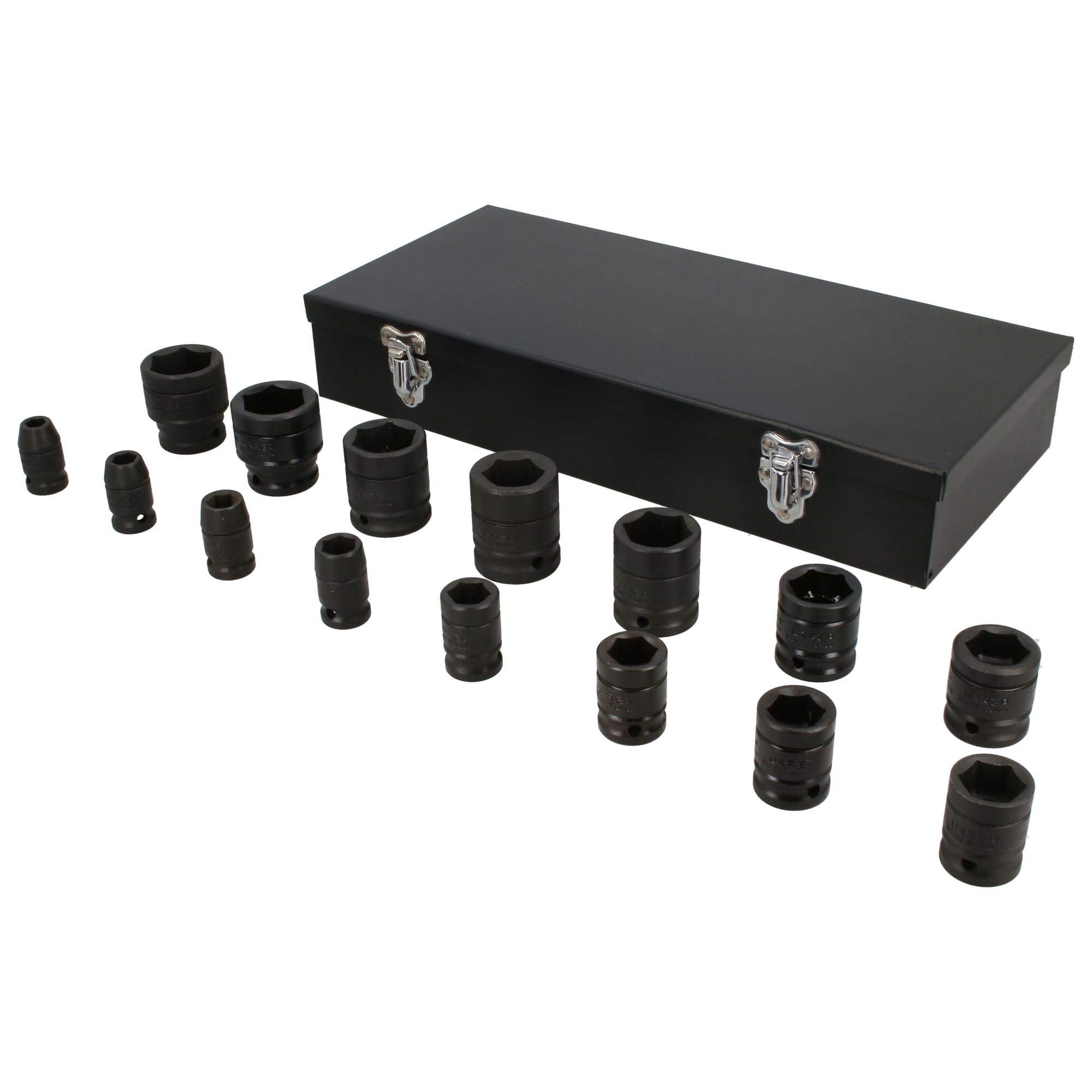 Juego de dados de impacto cuadro de 1/2", 6 puntas, en pulgadas, 15 piezas, en caja Urrea 7402C - imagen 5