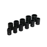 Juego de dados de impacto cuadro de 1/2", 12 puntas, en pulgadas, 11 piezas Urrea 74101