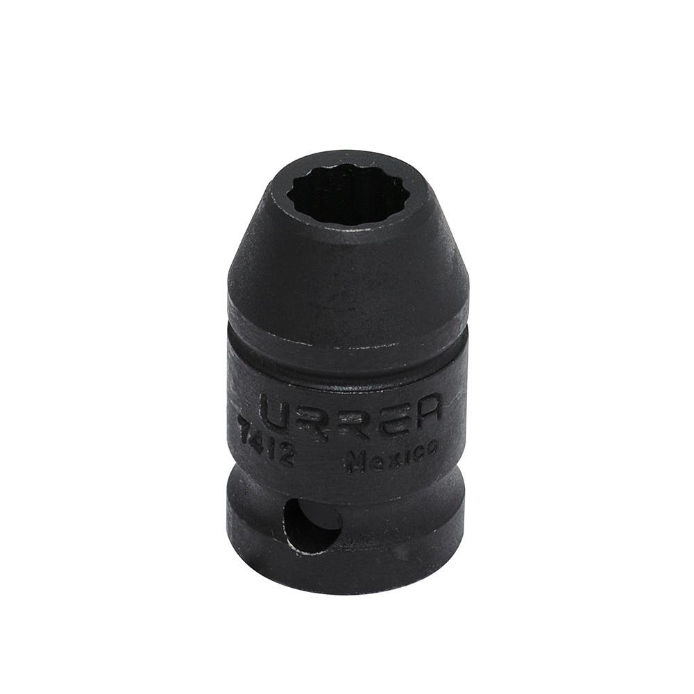Dado de impacto cuadro de 1/2", 12 puntas, en pulgadas, 3/8" Urrea 7412