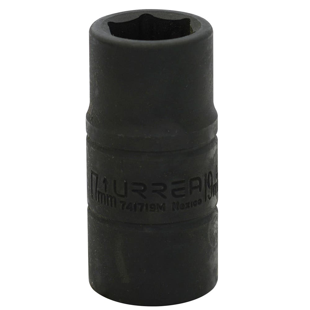 Dado de impacto corto doble boca métrico cuadro de 1/2", 3/4" x 11/16" Urrea 741719M