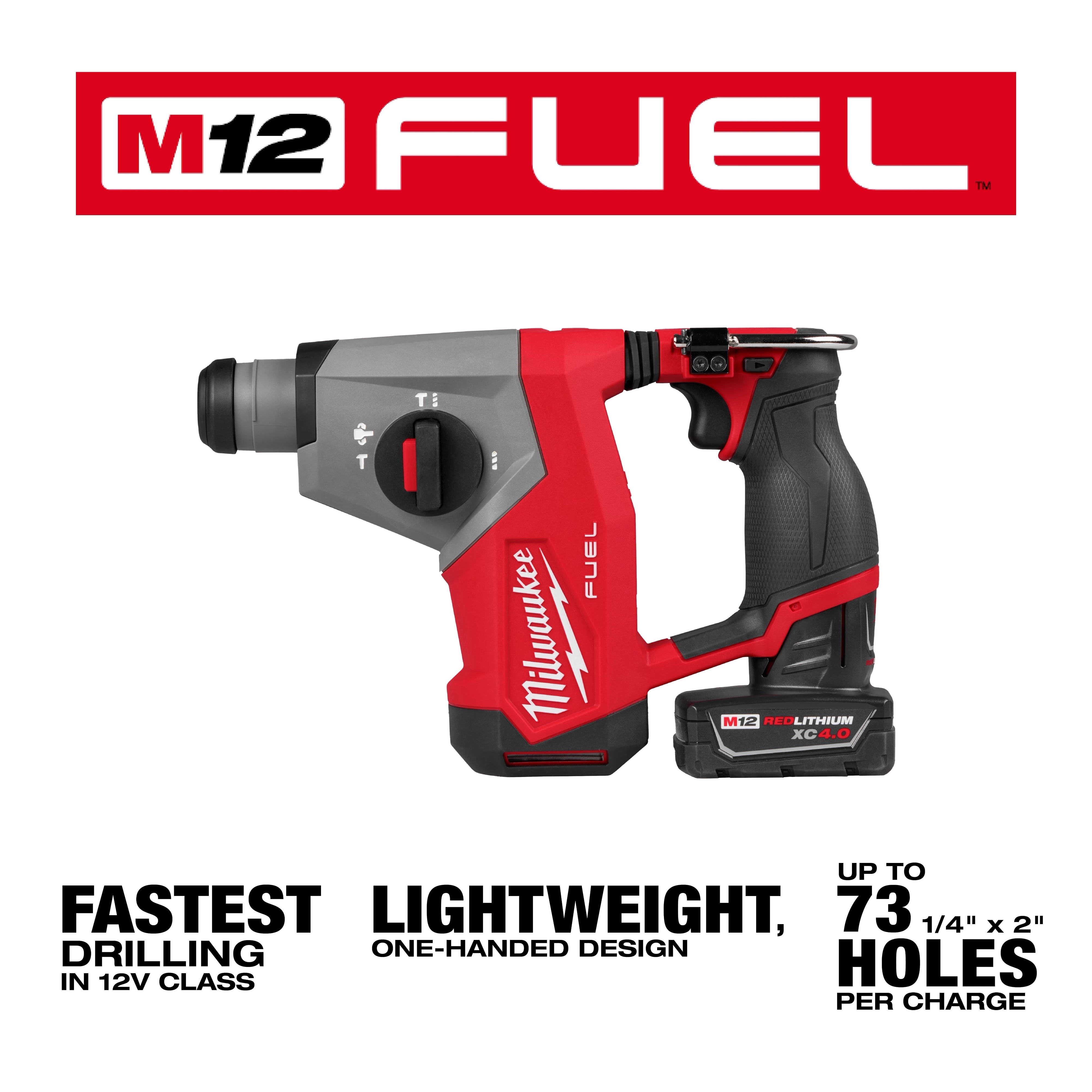 Kit de martillo rotativo M12 FUEL™ SDS Plus de 5/8" Milwaukee 2508-21XC - imagen 2