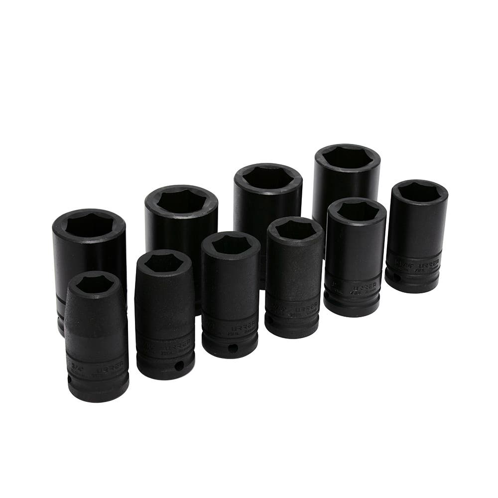 Juego de dados largos de impacto cuadro de 3/4", 6 puntas, en pulgadas, 10 piezas Urrea 750010L - imagen 2
