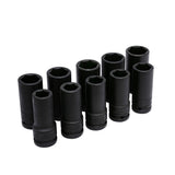 Juego de dados largos de impacto cuadro de 3/4", en pulgadas, 10 piezas Urrea 7500LD - imagen 2