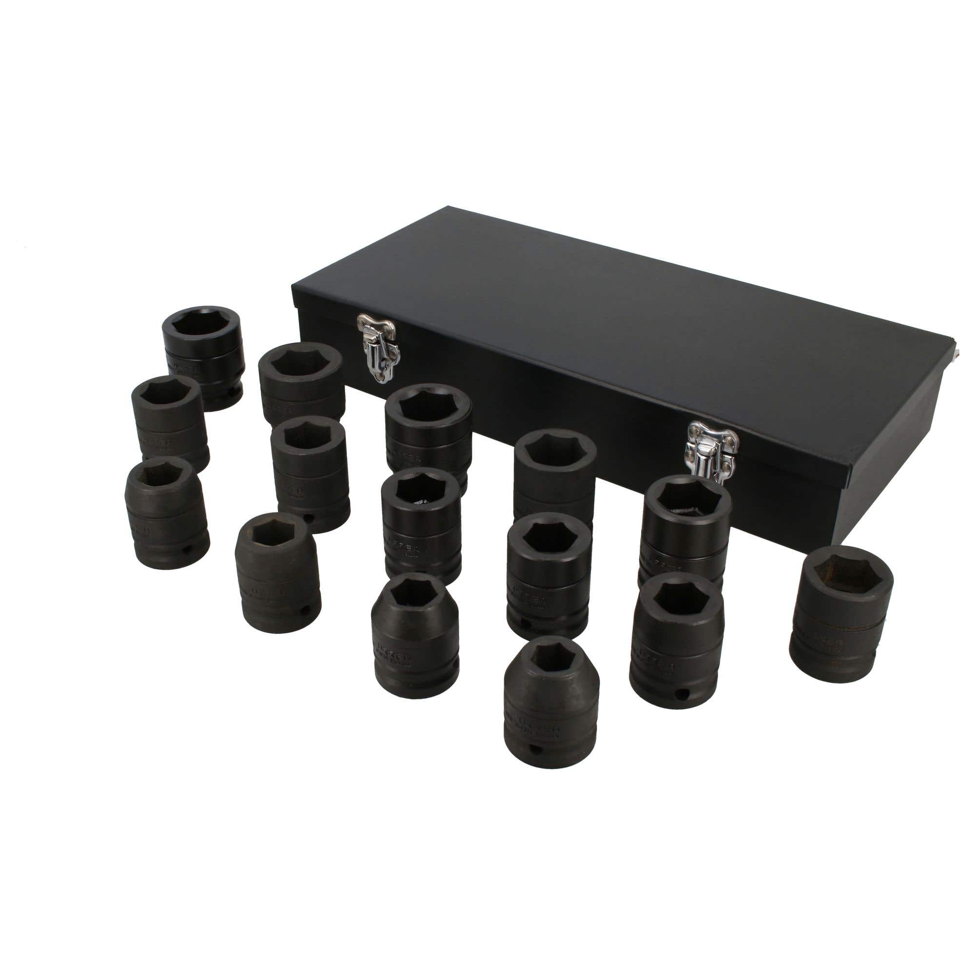Juego de dados de impacto cuadro de 3/4", 6 puntas, métrico, 15 piezas, con caja metálica Urrea 7501MC - imagen 4