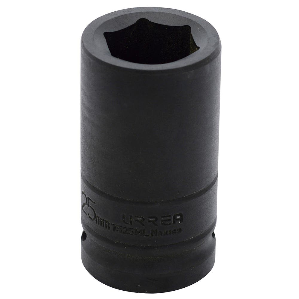 Dado de impacto largo cuadro de 3/4", 6 puntas, métrico, 25 mm Urrea 7525ML