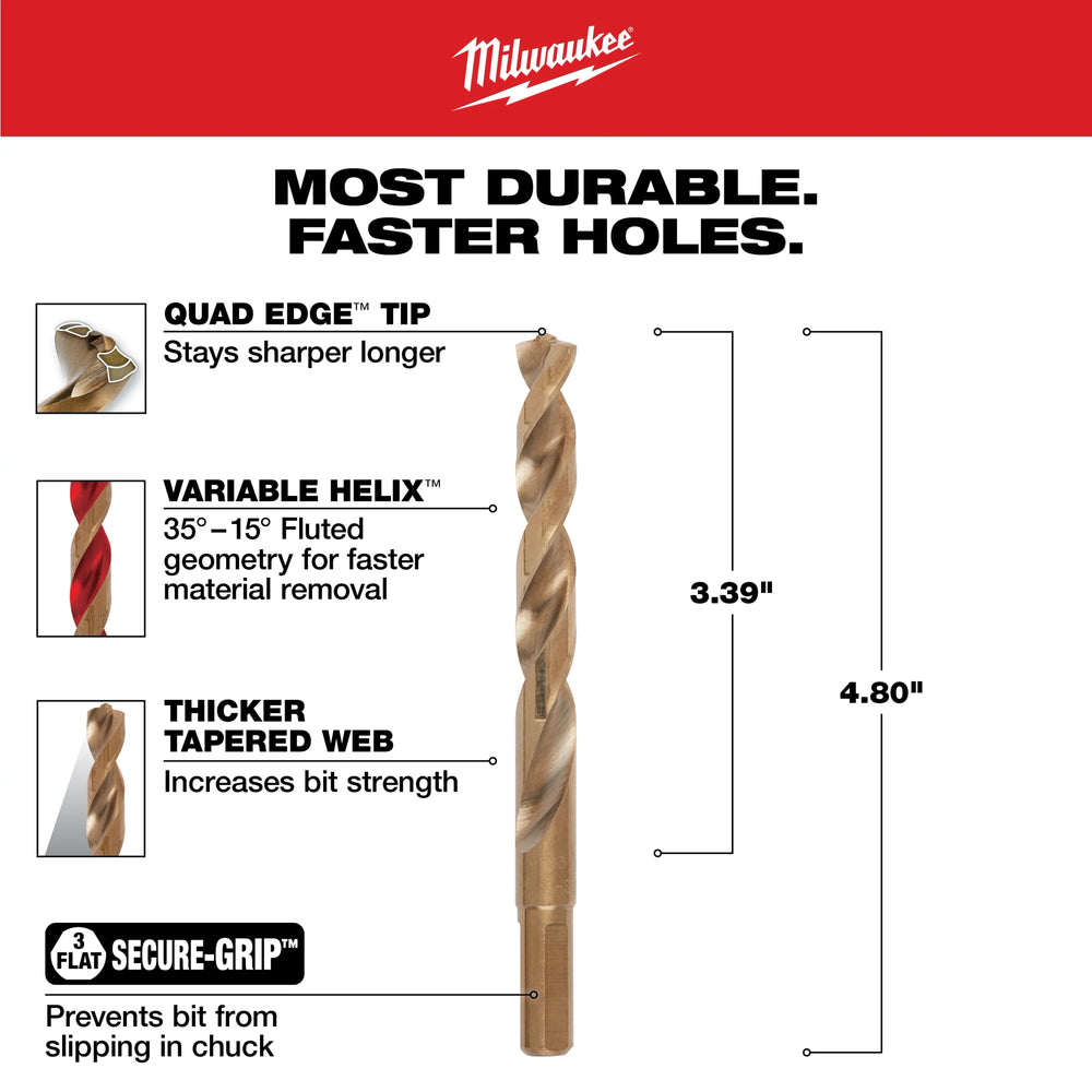 Broca de cobalto RED HELIX™ de 13/32" Milwaukee 48-89-2323 - imagen 5