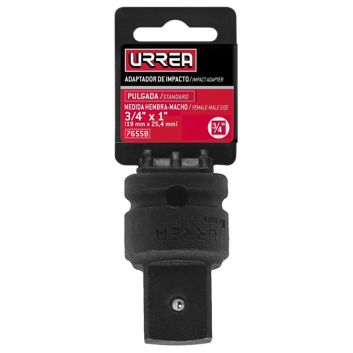Adaptador con balín para dado de impacto cuadro de 3/4" hembra a 1" macho Urrea 7655B – imagen 3