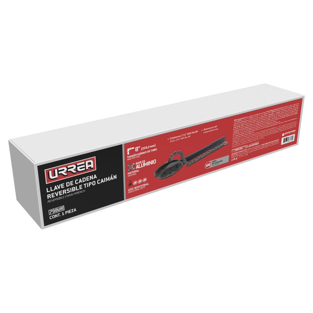 Llave de cadena tipo caimán para tubos de 8" Urrea 798UR - imagen 3
