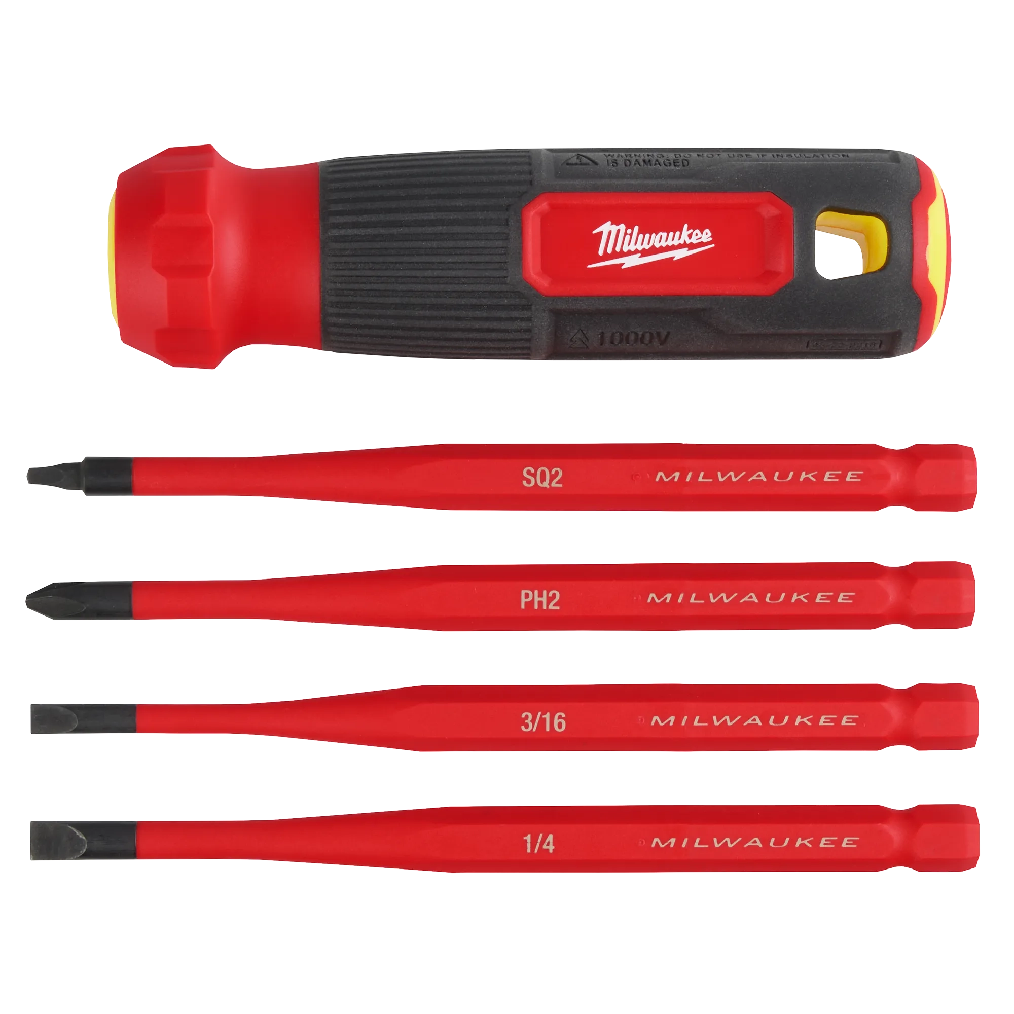 Destornillador de punta delgada 4 en 1 con múltiples brocas con aislamiento para 1000 V Milwaukee 48-22-2216 - imagen 6