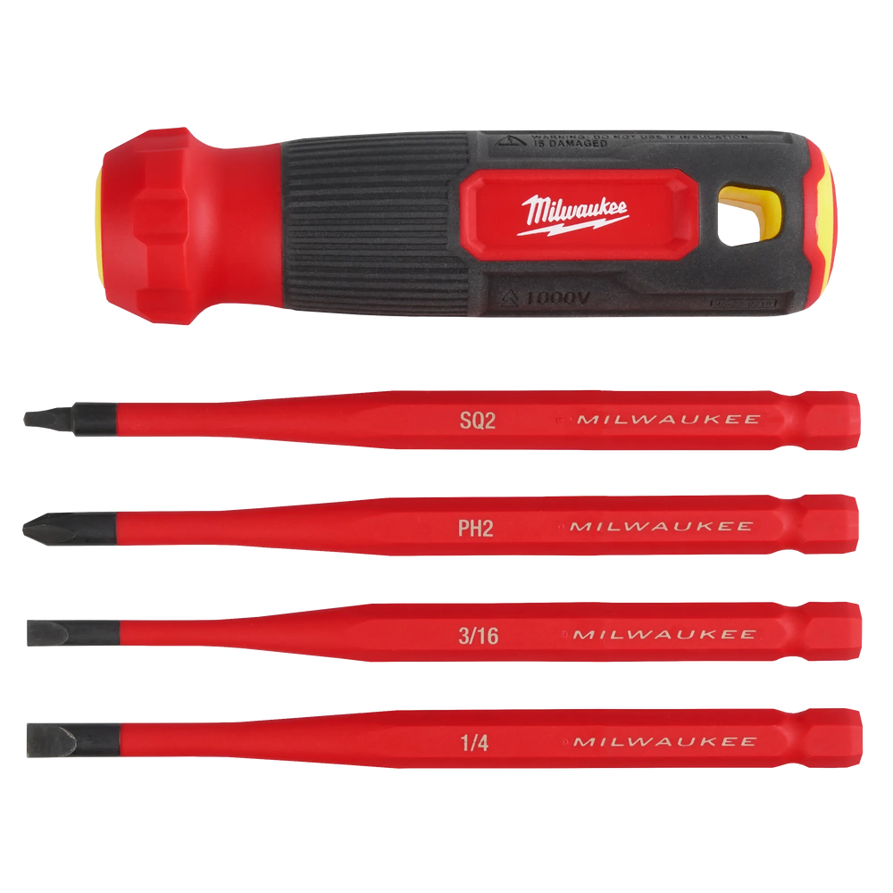 Destornillador de punta delgada 4 en 1 con múltiples brocas con aislamiento para 1000 V Milwaukee 48-22-2216 - imagen 6