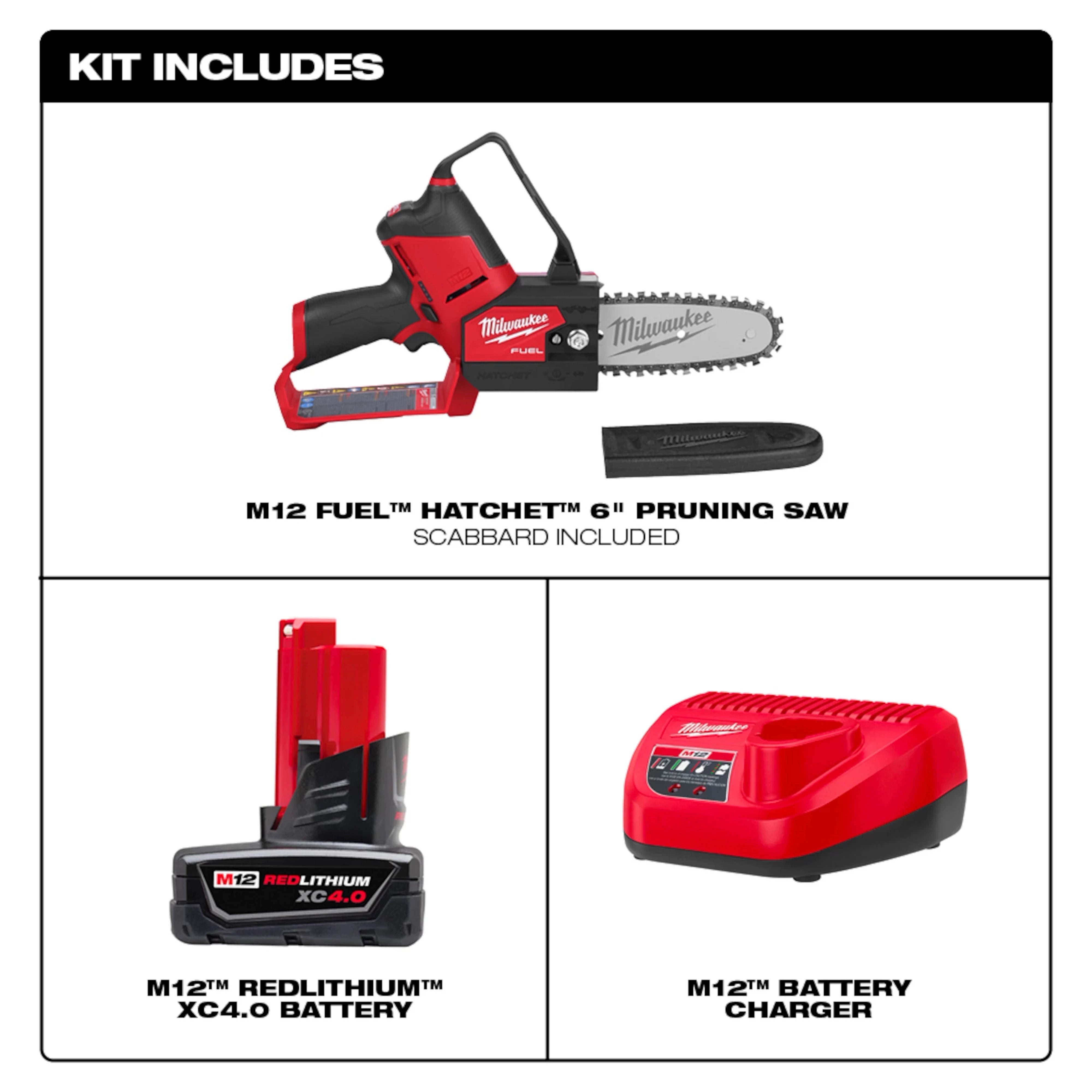 Kit de sierra de podar M12 FUEL™ HATCHET™ de 6" Milwaukee 2527-21 - imagen 4