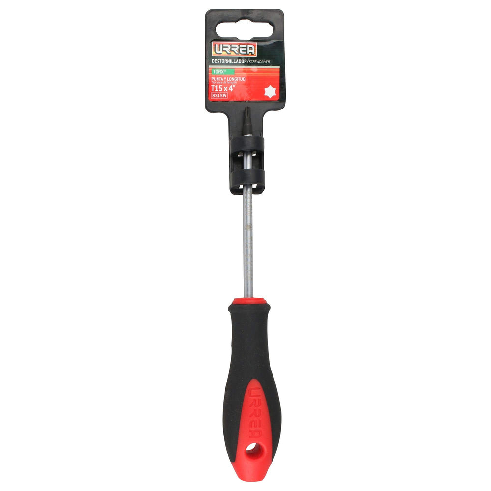 Destornillador con mango bimaterial, punta Torx barra redonda T15 x 4" Urrea 8315W - imagen 3