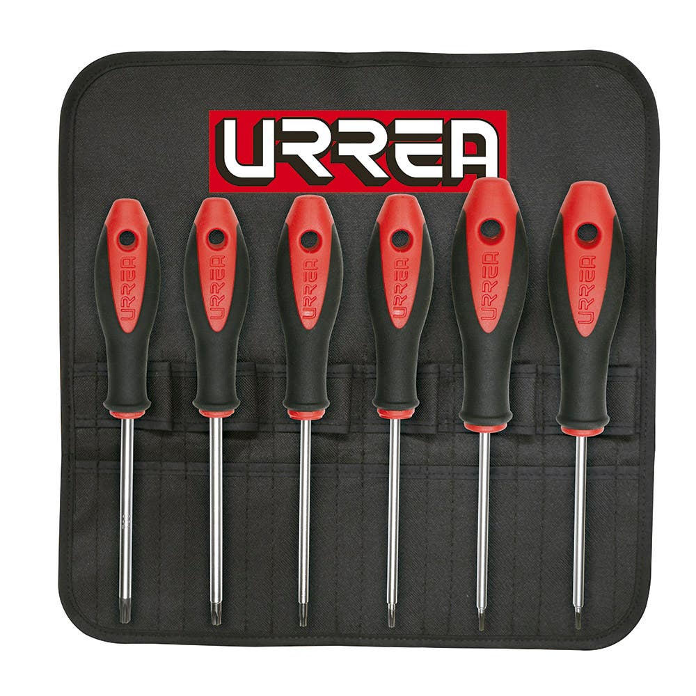 Juego de destornilladores con mango bimaterial, punta Torx, 6 piezas, en estuche Urrea 83W - imagen 2