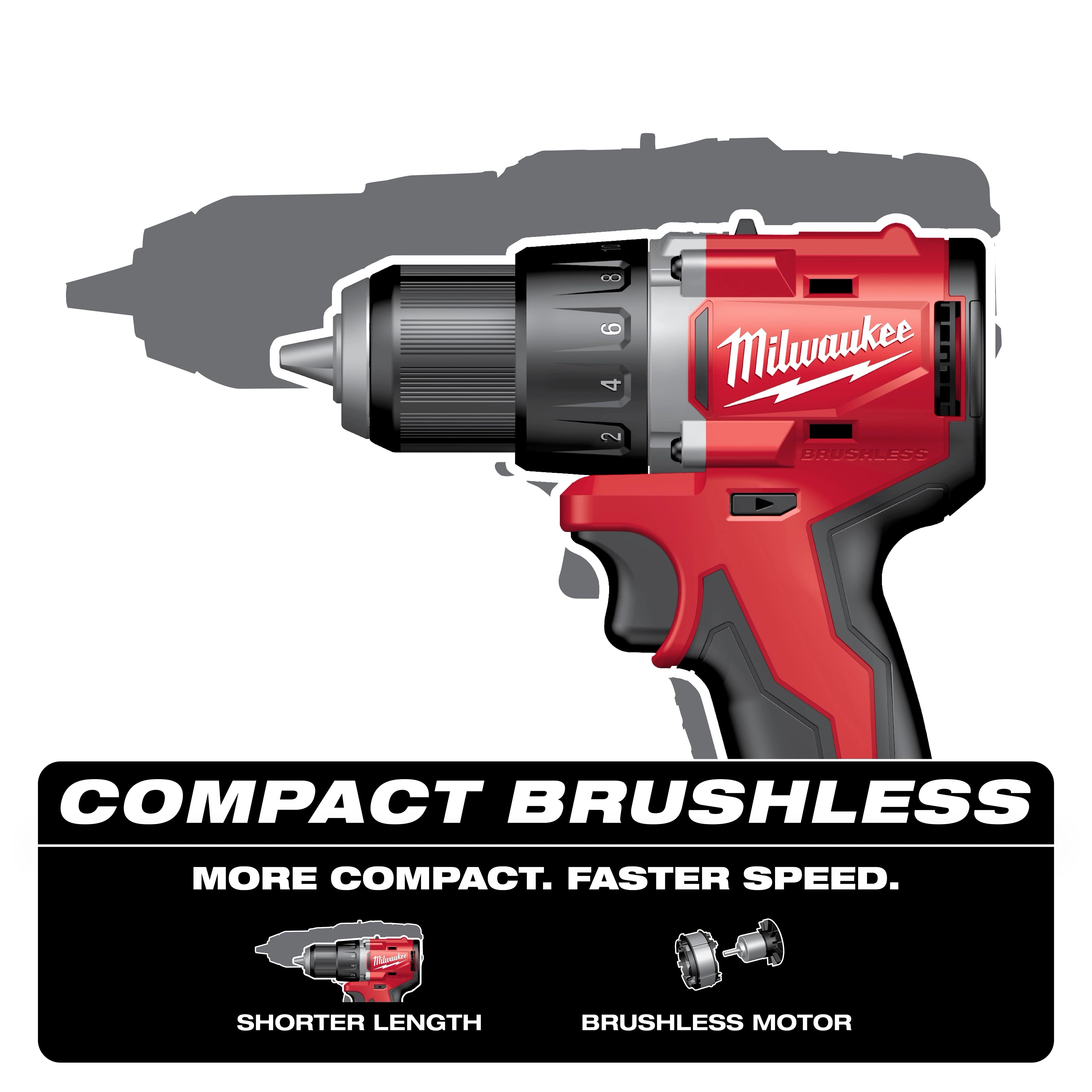 Taladro/destornillador compacto sin escobillas M18™ de 1/2" Milwaukee 3601-20 - imagen 2