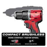 Taladro/destornillador compacto sin escobillas M18™ de 1/2" Milwaukee 3601-20 - imagen 2