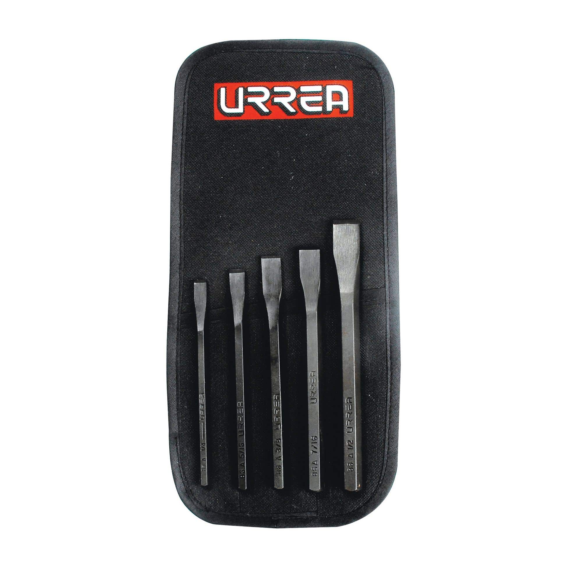 Juego combinado de cinceles corta frío, 5 piezas en caja Urrea 86C - imagen 2