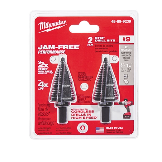 Juego de brocas escalonadas n.° 9 (2 piezas) Milwaukee 48-89-9239 - imagen 2