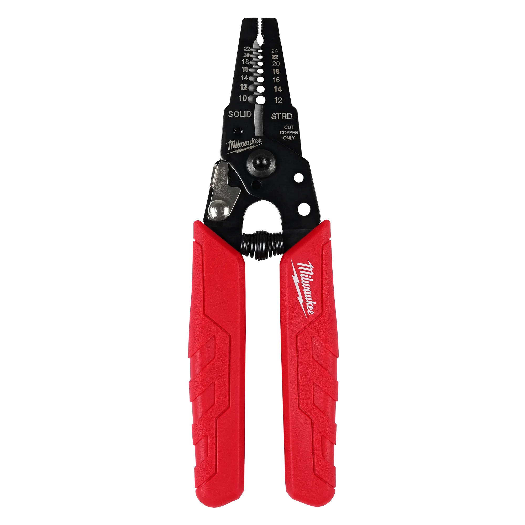 Pelacables y cortador compacto con empuñadura cómoda para cables de 10-24 AWG Milwaukee 48-22-3044