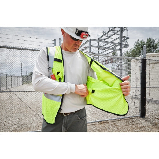 Chaleco de seguridad de malla amarilla de gran visibilidad clase 2 AR/FR Cat. 1, tallas L/XL Milwaukee 48-73-5202 - imagen 7