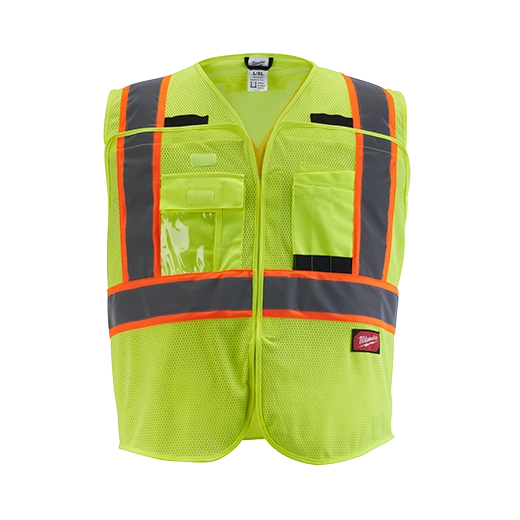 Chaleco de seguridad desprendible de malla amarillo de alta visibilidad Clase 2: L/XL (CSA) Milwaukee 48-73-5172