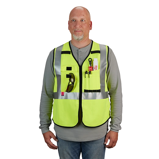 Chaleco de seguridad amarillo de gran visibilidad clase 2 AR/FR Cat. 1- S/M Milwaukee 48-73-5301 - imagen 8