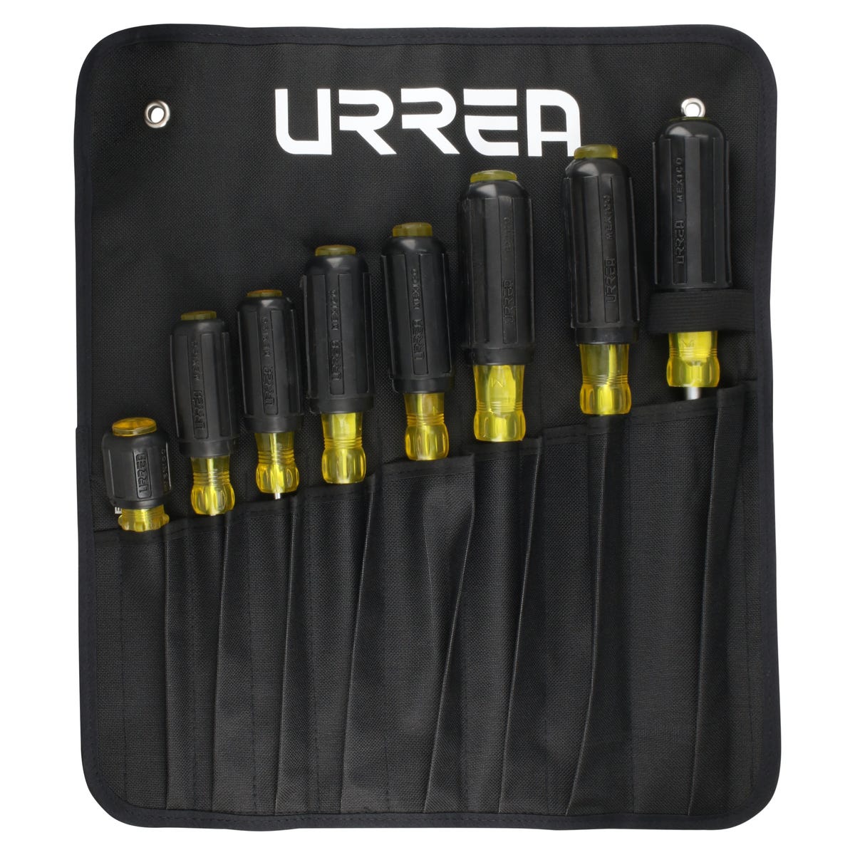 Juego combinado de destornilladores con mango cushion grip, 8 piezas, en caja Urrea 9401D