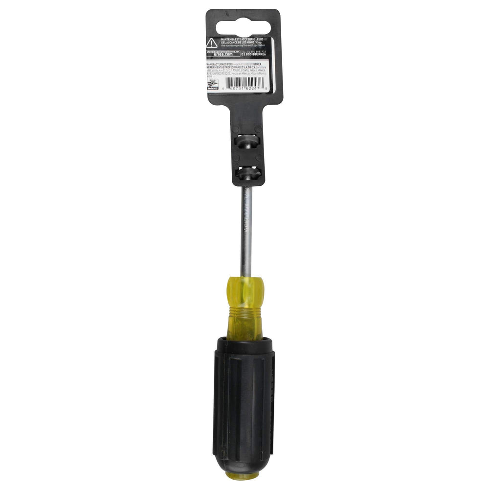 Destornillador con mango cushion grip, punta plana barra redonda 1/4" x 4" Urrea 9404 - imagen 4