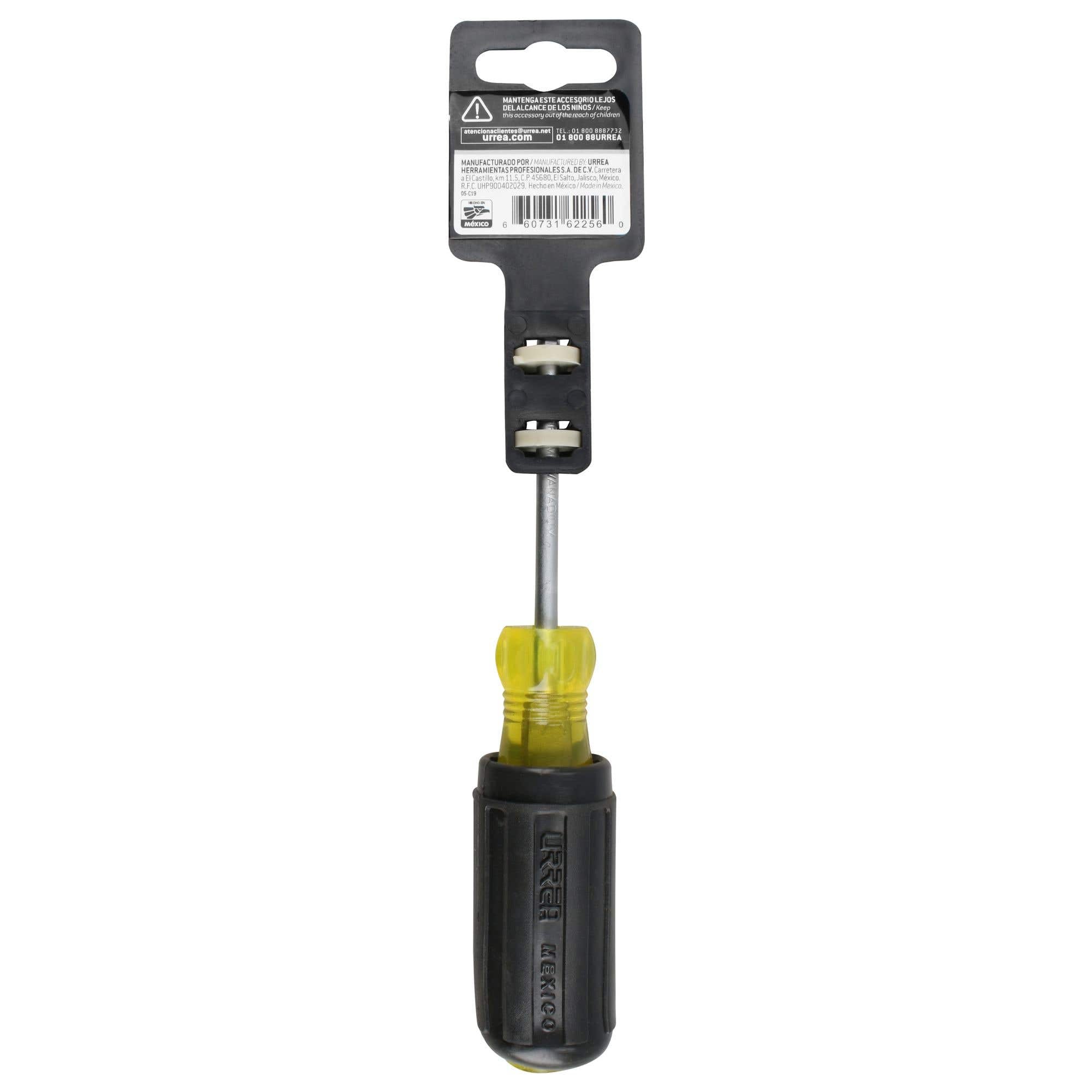 Destornillador con mango cushion grip, punta cabinet barra redonda 3/16" x 3" Urrea 9431 - imagen 4