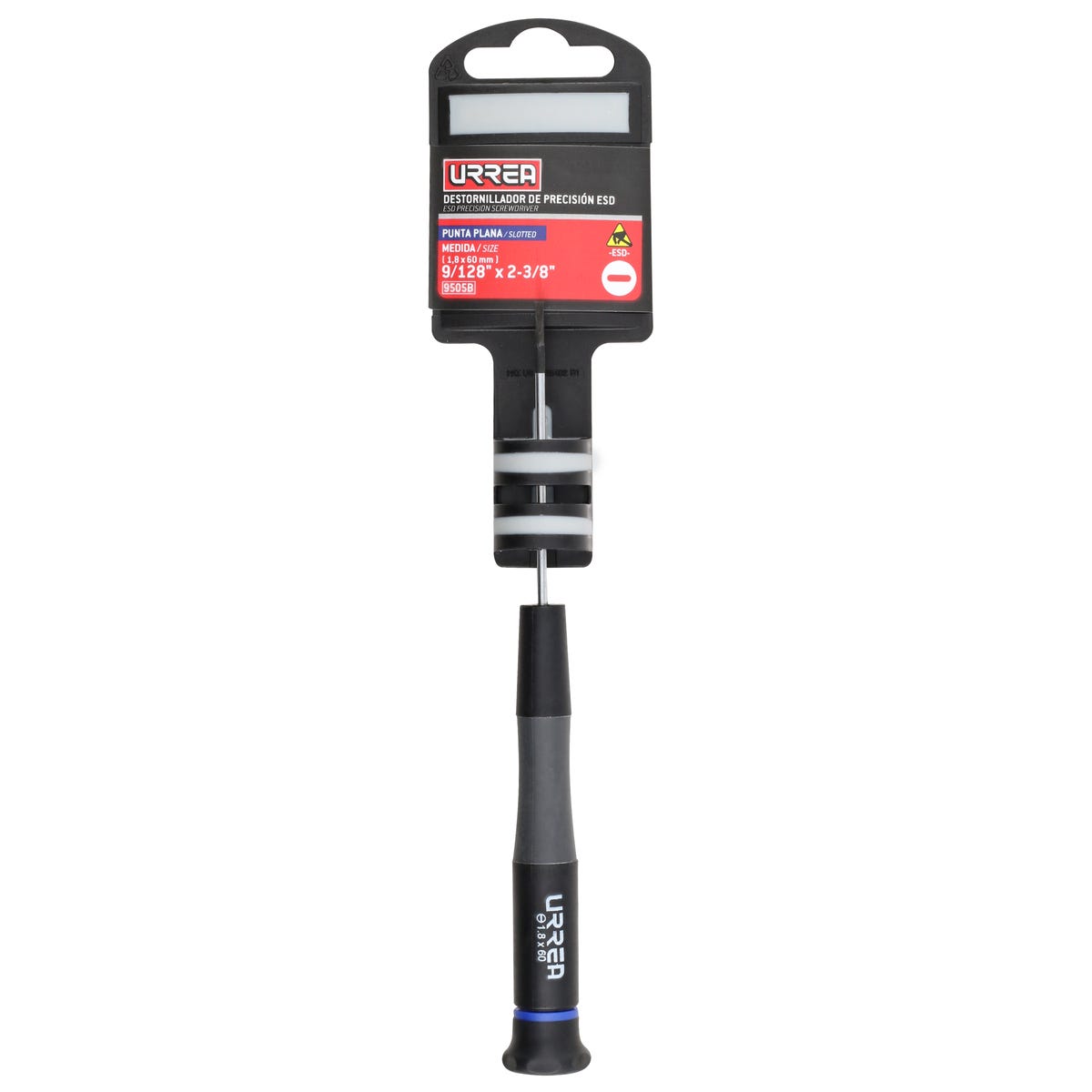 Destornillador de precisión ESD anti-estáticos, punta plana 9/128" x 2-3/8" Urrea 9505B - imagen 4