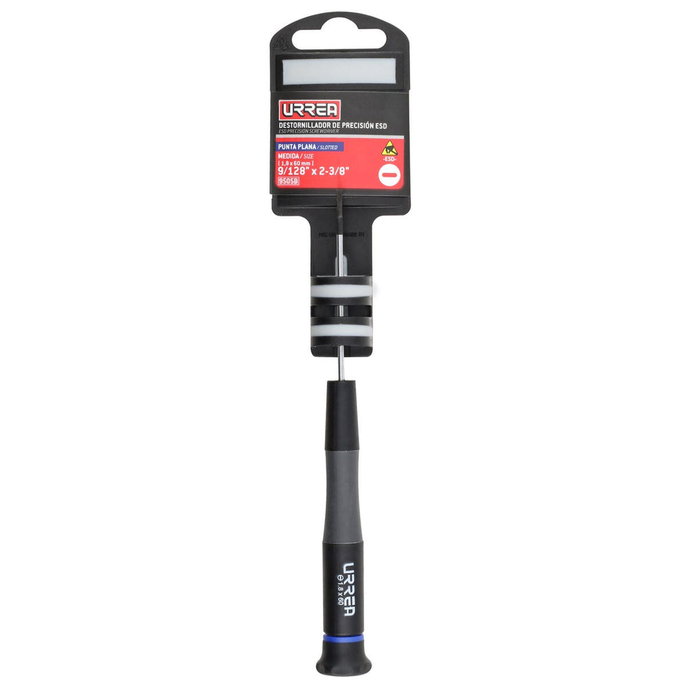 Destornillador de precisión ESD anti-estáticos, punta plana 9/128" x 2-3/8" Urrea 9505B - imagen 4