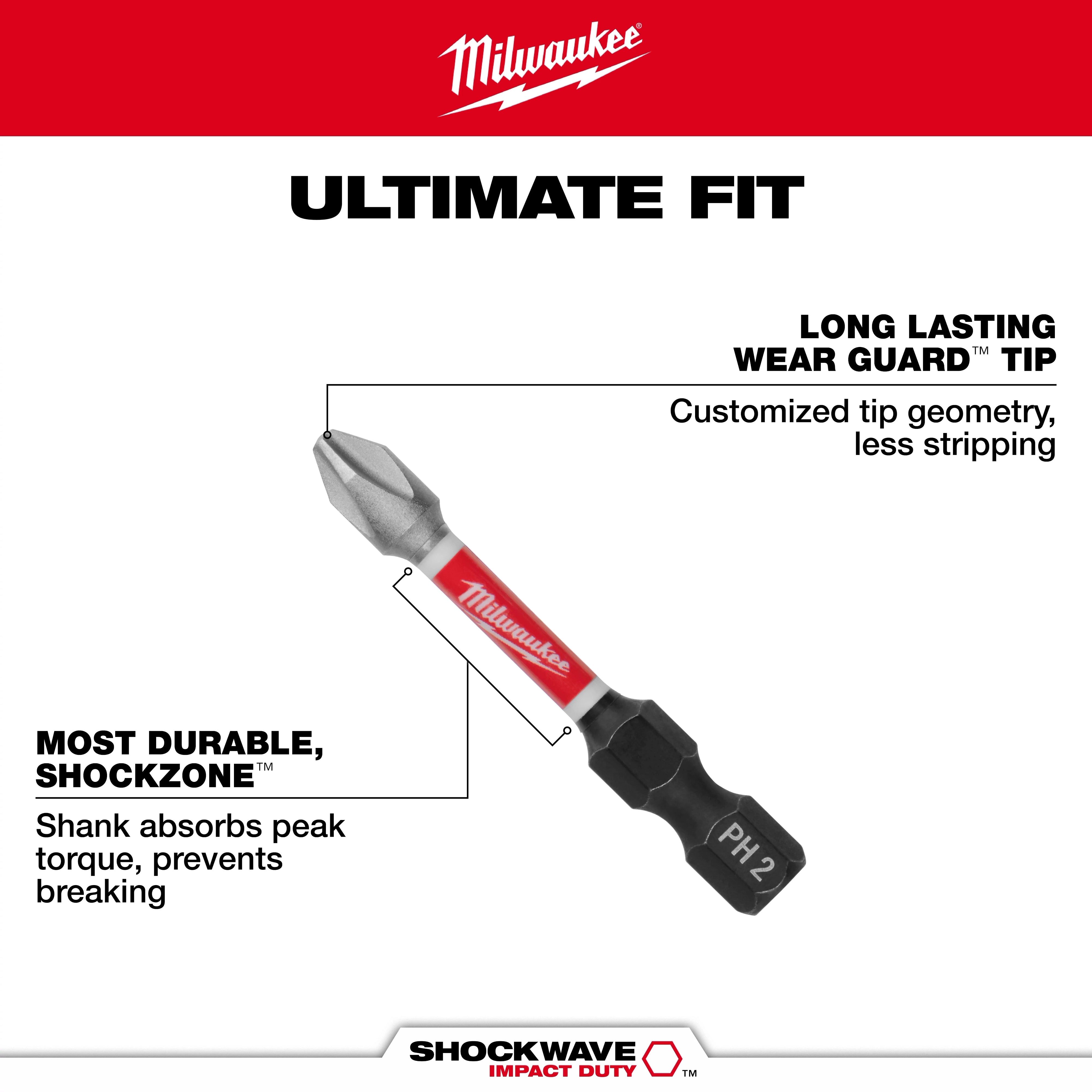 Juego de 10 puntas SHOCKWAVE™ con organizador Milwaukee 48-32-4082 – imagen 3