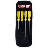 Juego de destornilladores con mango ámbar punta cabinet, 4 piezas en estuche Urrea 9600C – imagen 2