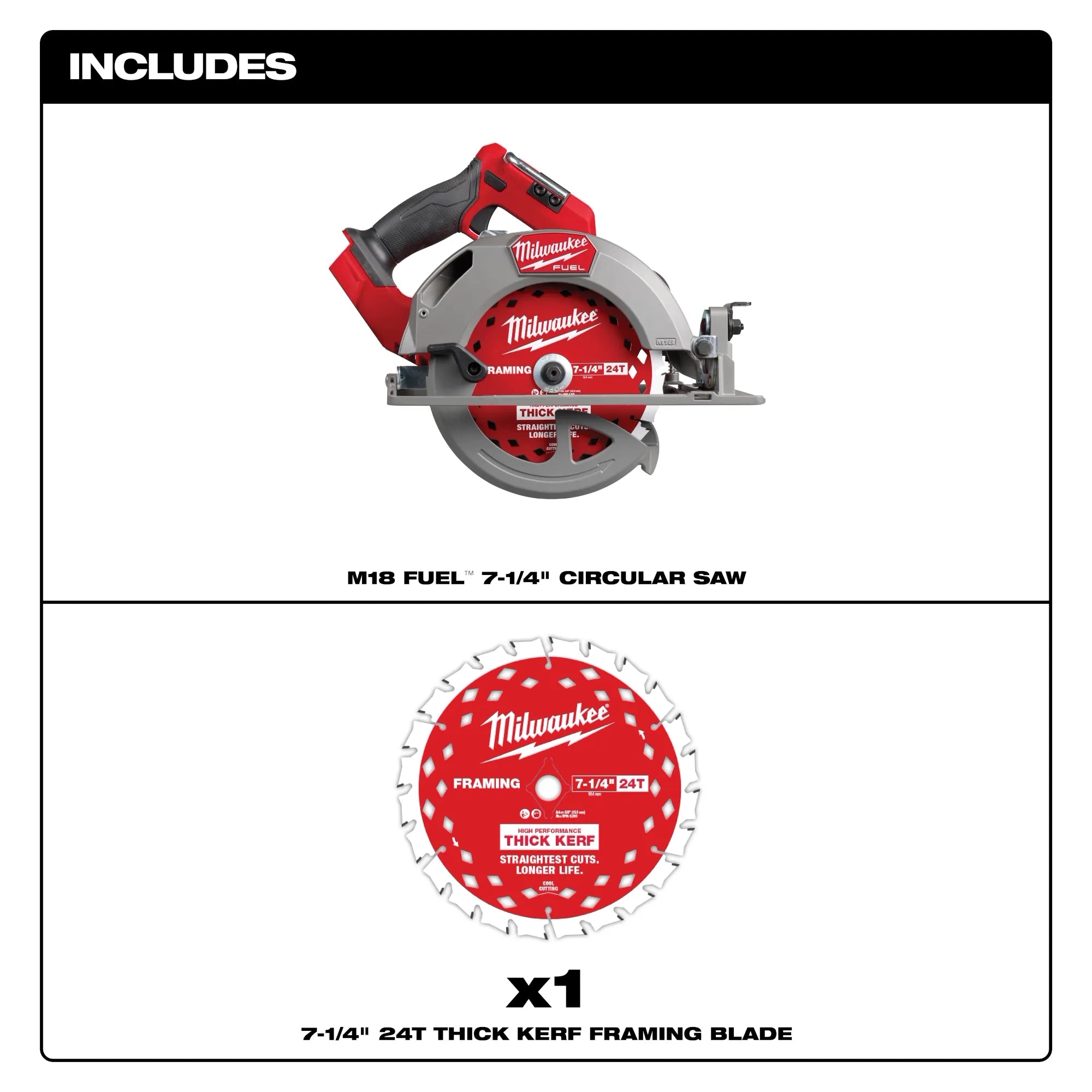 Sierra circular M18 FUEL™ de 7-1/4" (sin accesorios) Milwaukee 2834-20 - imagen 3