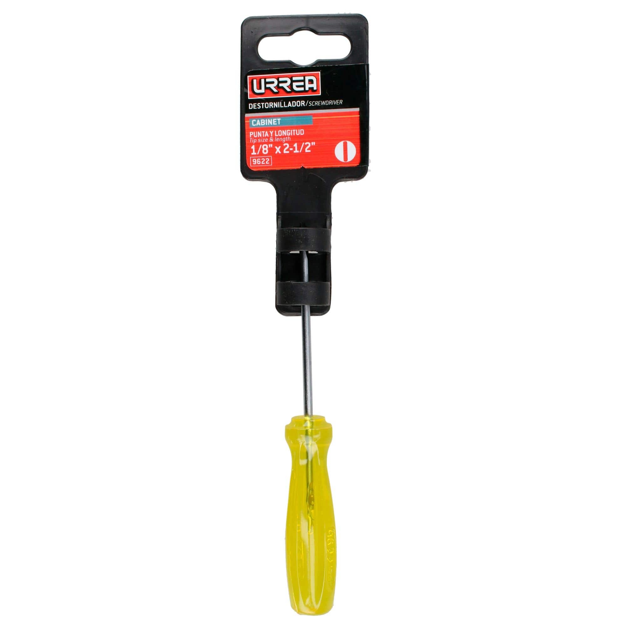 Destornillador con mango ámbar, punta cabinet barra redonda 1/8" x 2-1/2" Urrea 9622 - imagen 3