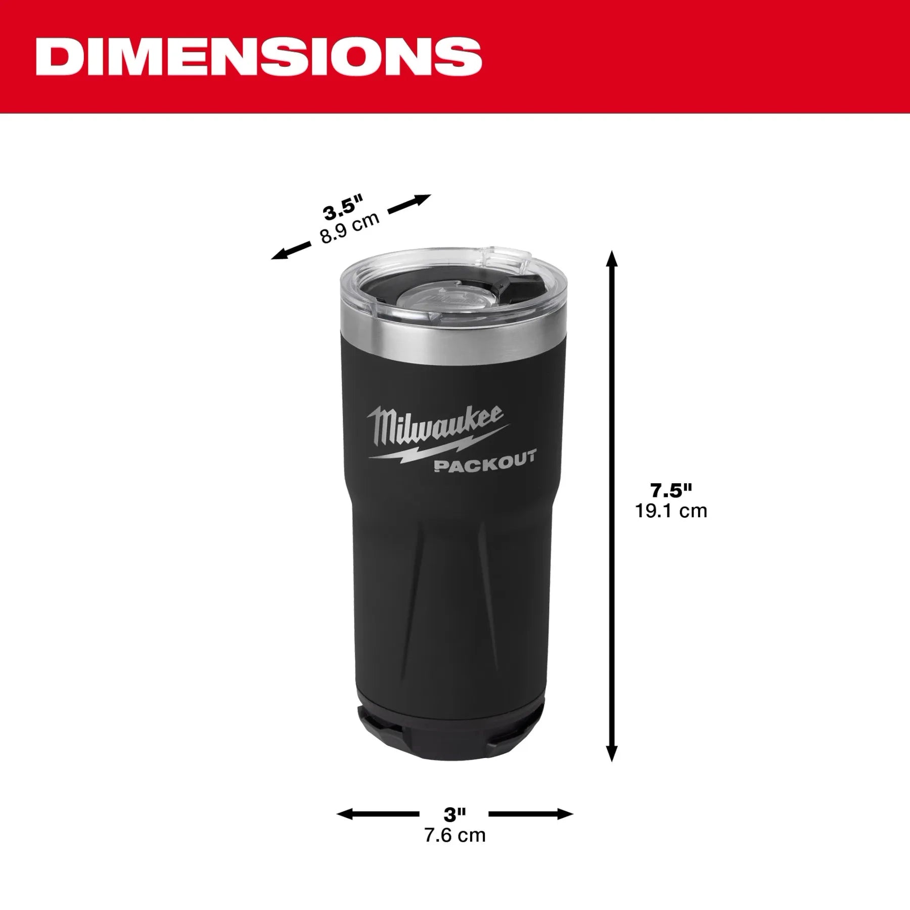 Vaso PACKOUT™ de 20 oz, negro Milwaukee 48-22-8392B - imagen 2