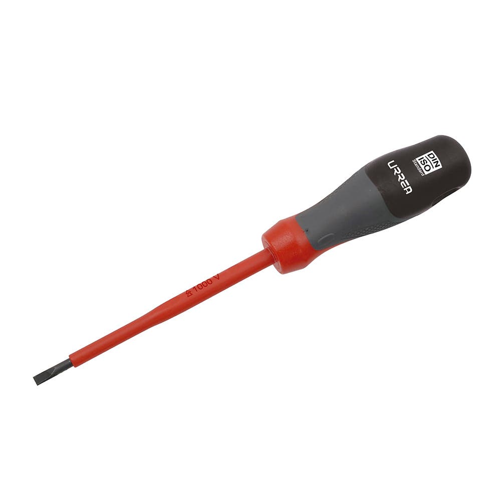 Destornillador con mango trimaterial 1000 V, punta plana 1/4", 6" Urrea 9716T - imagen 2