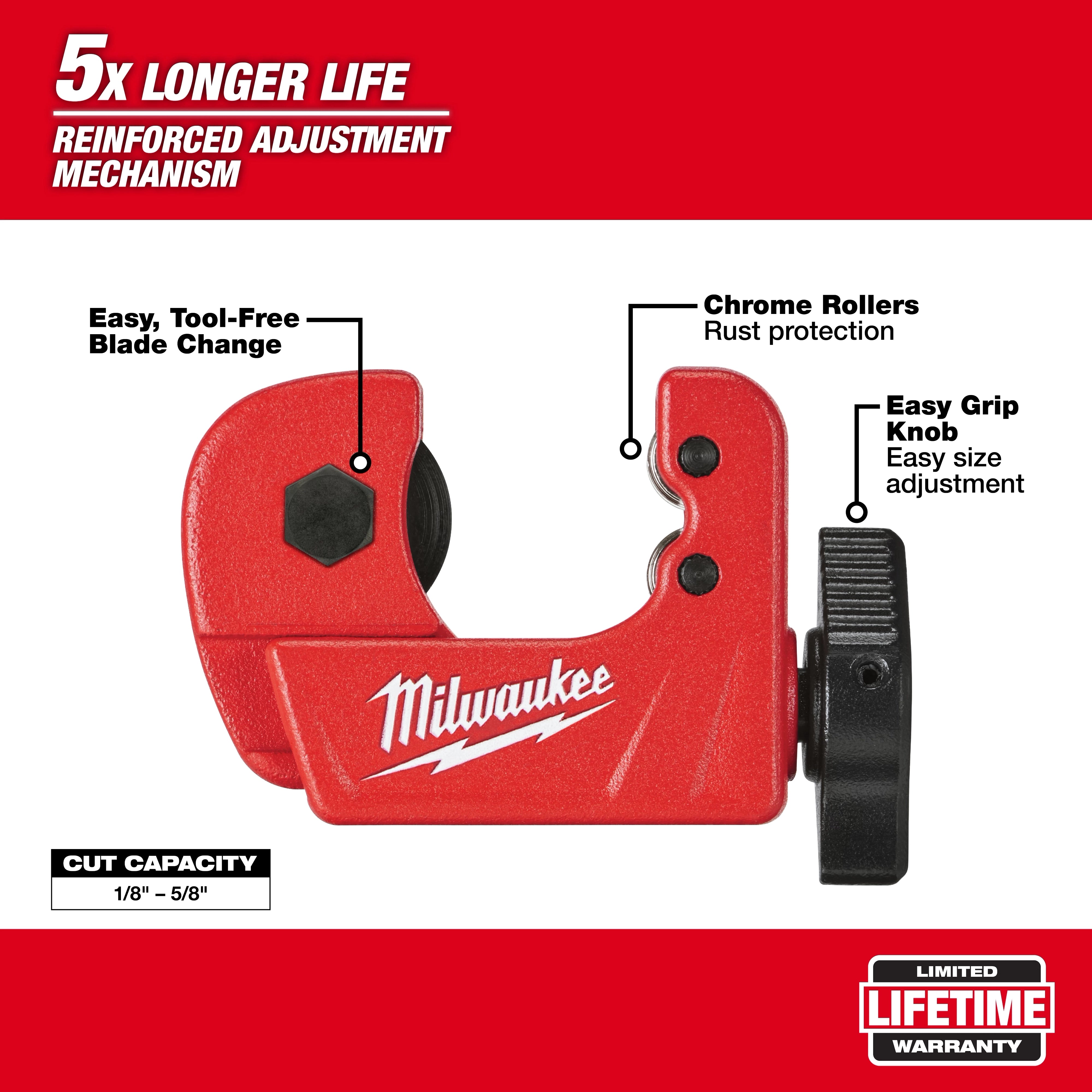 Mini cortador de tubo de cobre de 1/2" Milwaukee 48-22-4250 - imagen 4
