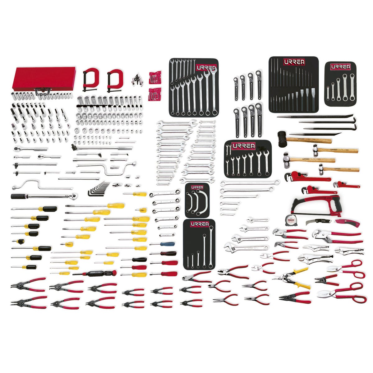 Juego maestro industrial combinado 398 piezas, sin gabinete Urrea 99520