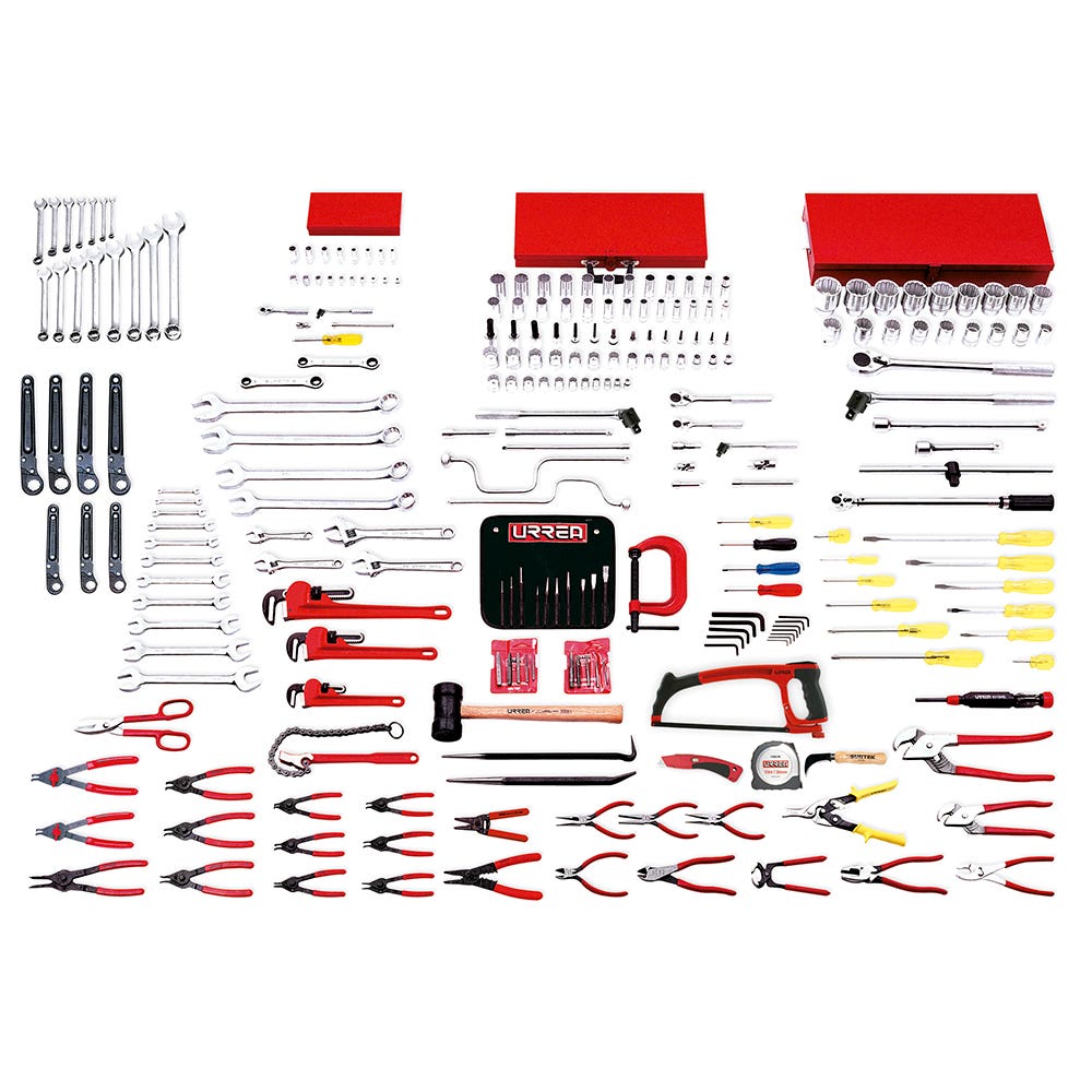 Juego maestro industrial en pulgadas 262 piezas, sin gabinete Urrea 99712B