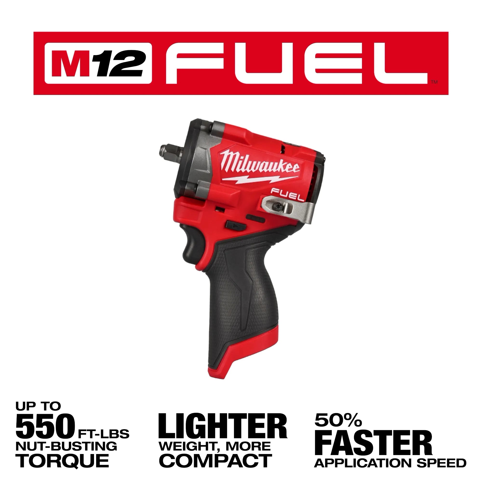 Llave de impacto corta M12 FUEL™ de 3/8" Milwaukee 2562-20 - imagen 2