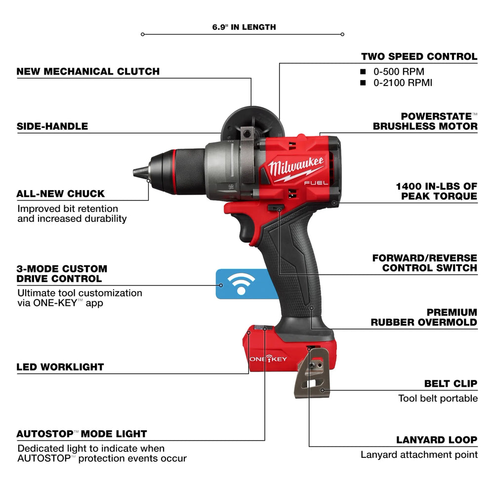 Taladro/destornillador M18 FUEL™ de ½” con ONE-KEY™ Milwaukee 2905-20 - imagen 4