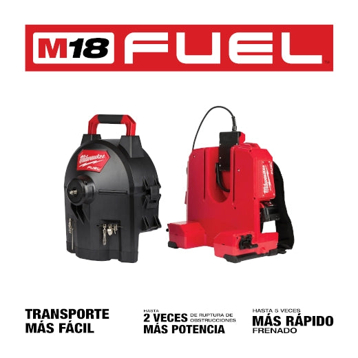 Desatascador de tambor seccional M18 FUEL™ SWITCH PACK™ con cable de 3/8" Milwaukee 2775B-211 - imagen 7