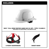 Casco con ventilación y ala completa rojo con suspensión de trinquete de 4 puntos BOLT™ (EE. UU.): Tipo 1, Clase C Milwaukee 48-73-1209 - imagen 8
