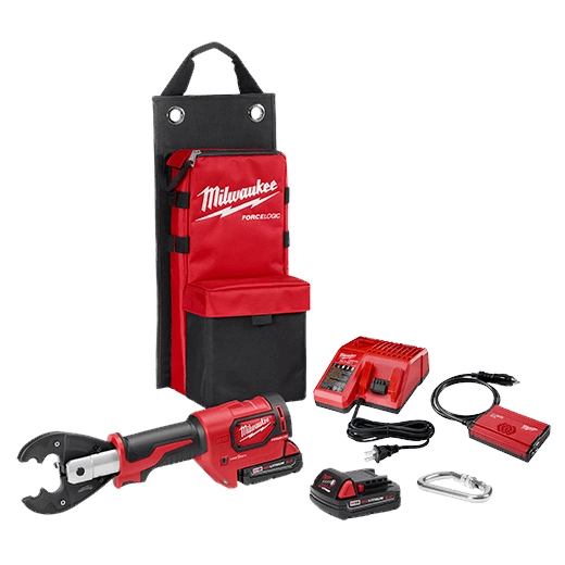 Kit de pinza crimpeadora multiuso M18™ FORCE LOGIC™ para 6 toneladas con ranuras D3 y troquel BG fijo Milwaukee 2678-22BG