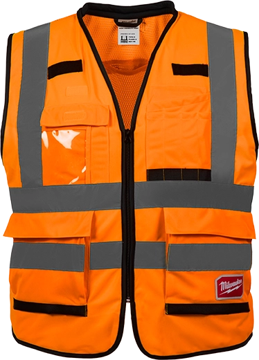 Chaleco de seguridad naranja de alto rendimiento y alta visibilidad Clase 2: L/XL (CSA) Milwaukee 48-73-5092