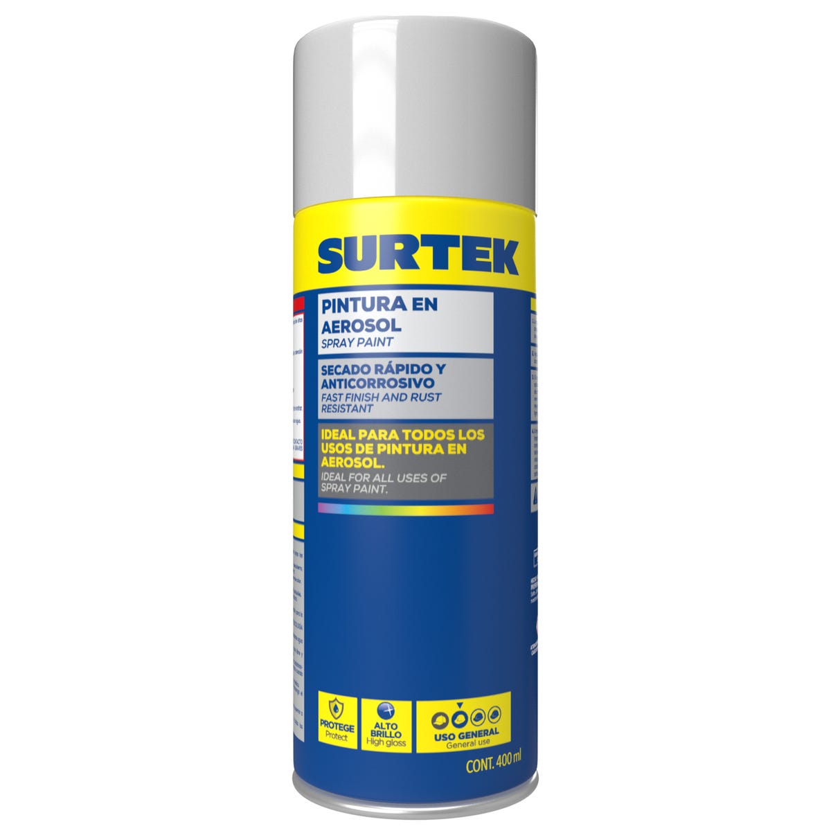Pintura en aerosol 400 ml color oro Surtek AEM404 – imagen 2