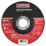 Disco abrasivo tipo 27 para metal, 4-1/2" x 1/4",13,300 RPM Urrea AMGD04
