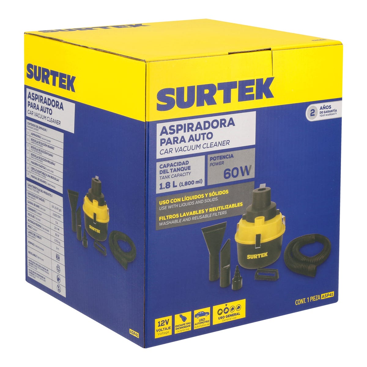 Aspiradora portátil para automóvil 1800 ml, 12 V Surtek ASP41 – imagen 4