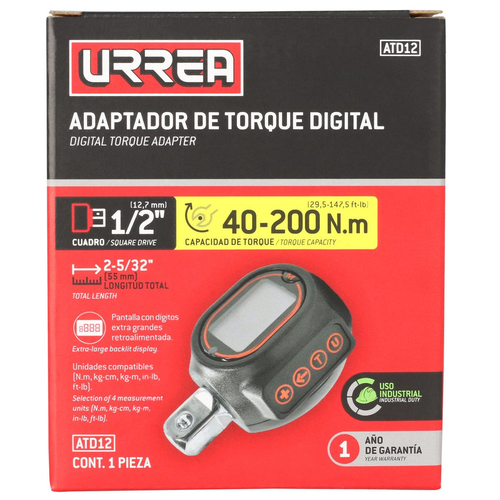 Adaptador de torque digital cuadro de 1/2" Urrea ATD12 - imagen 3