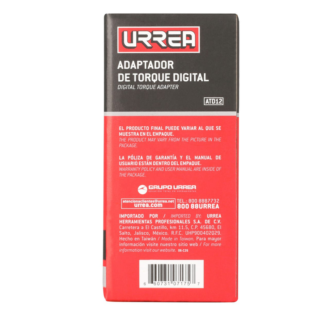 Adaptador de torque digital cuadro de 1/2" Urrea ATD12 - imagen 5